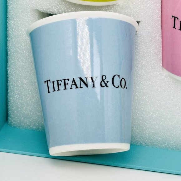 Tiffany 5 Set Colored Paper Coffee Cup Everyday Objects Blue Pink Yellow Green - Picture 3 of 9